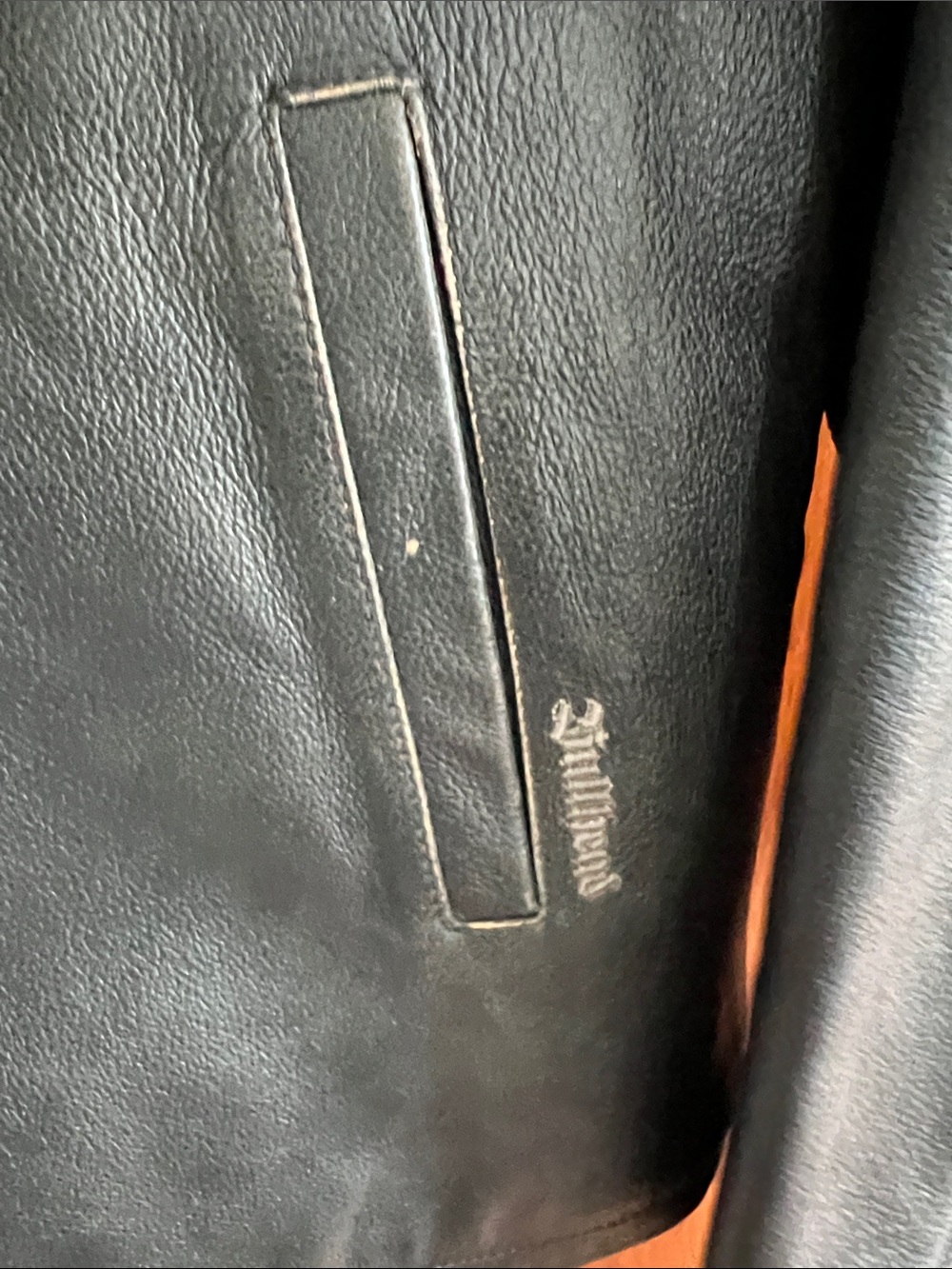 Billabong Black Leather Bomber Jacket - Picture 3 of 5